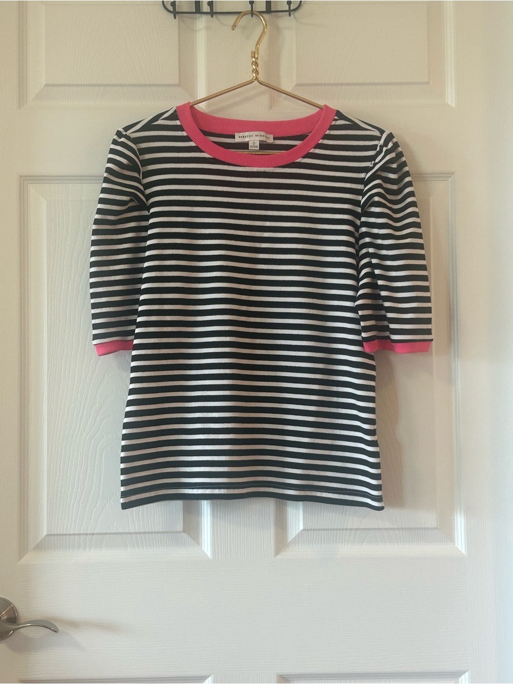 NWOT Rebecca Minkoff Black and White Striped Top